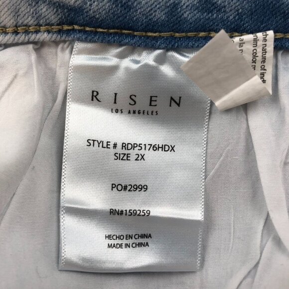 NWT Risen Womens Brenna Jeans Size 2X Wide Leg Blue Denim Casual Classic Travel - Picture 12 of 16